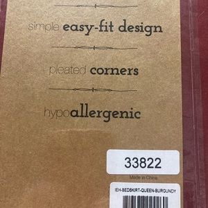 Queen size bed skirt brand new burgundy color